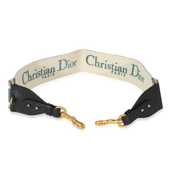 Christian Dior Blue Canvas Logo Embroidered Strap - Picture 3 of 3